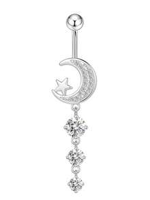Belly Button Ring Dangle Hypoallergenic Stainless Steel Belly Rings For Women CZ Pearl Heart Butterfly Bow Flower Navel Piercing Jewelry Navel Ring - Butterfly - View 9