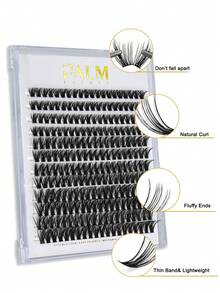 PALM LASHES 240片簇狀假睫毛 40+50D 混裝盤 DIY 睫毛接長 D捲度 長款單根假睫毛 仿貂毛睫毛簇接長 黑色 (0.07D-8-16mm) - 黑色 - 查看 5