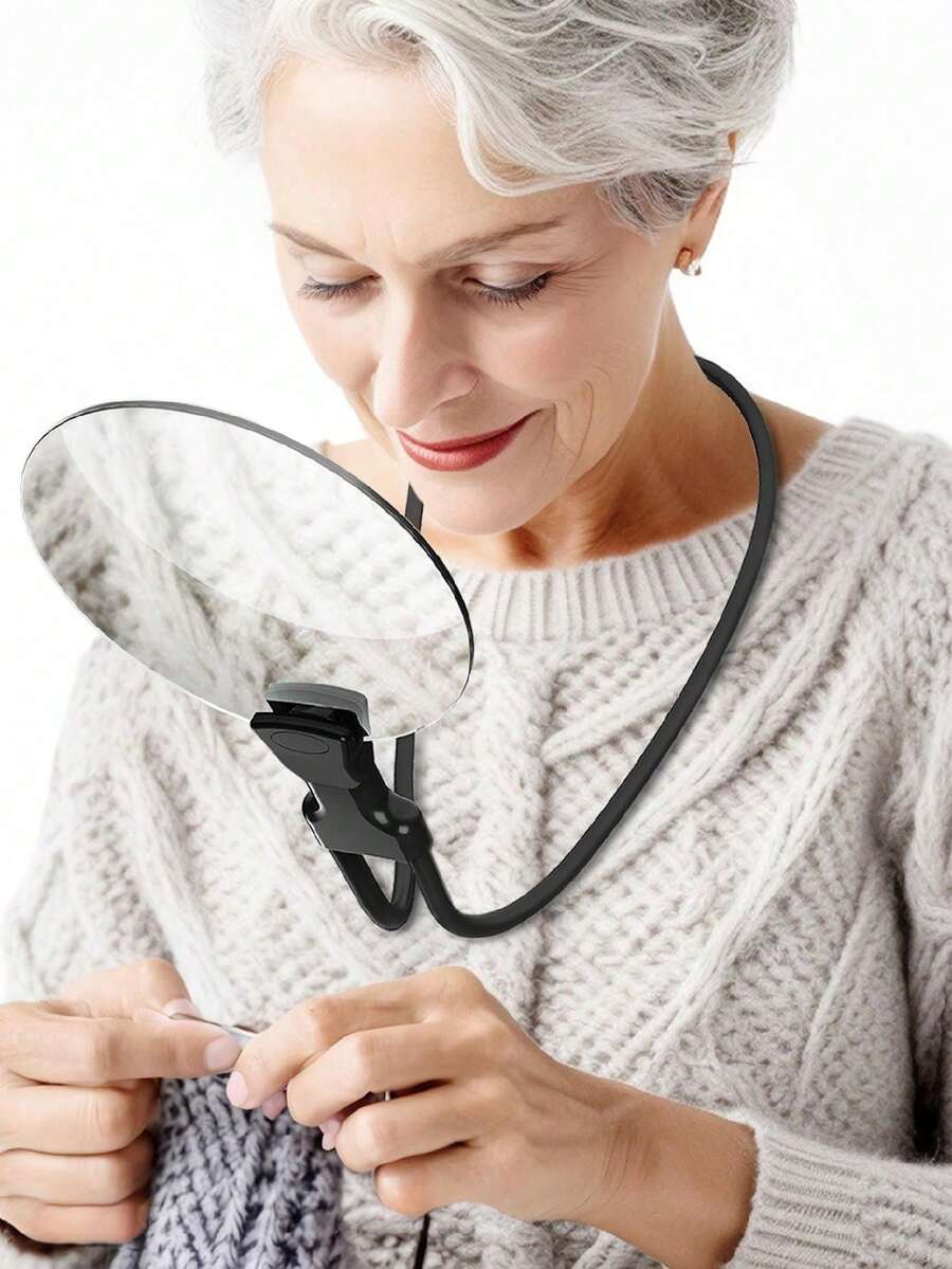 5X Magnifying Glass, Hands-Free Magnifier With Adjustable Stand, Wearable Around Neck, Suitable For Elderly And Low Vision Users For Sewing, Crafts, Cross-Stitch, Inspection And Repair