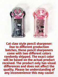 1pc Plastic Cat Paw Pencil Sharpener, Manual Operation, No Battery Required, Suitable For School And Office Stationery, Back To School Season - A - View 7