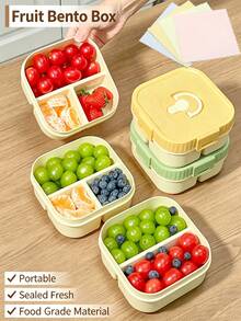 1300ml High-Capacity Leak-Proof Bento Box With 3 Compartments, Snap-Lock Freshness, Separable Food Storage, Ideal Lunch Box For Office Workers, Students Back To School, Picnic, Fruit And Snacks - Multicolor - View 10
