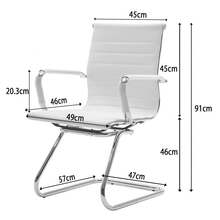 WAHSON OFFICE CHAIRS 10PCS PU Leather Office Chair Metal Frame Conference Chair For Meeting Room/Reception Area - 白色十把 - 查看 4