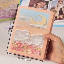 1件 3D花卉壓花 6英吋插頁相簿，嬰兒必需品，新生兒必需品，育兒室裝飾 - 彩色 - 查看 3