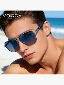 VOGGY 时尚复古金属偏光装饰时尚眼镜，运动驾驶户外骑行钓鱼旅行派对配件礼物沙滩配件眼镜遮阳镜适合夏季海滩度假、户外、旅行 - 彩色 - 查看 6