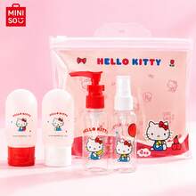 Miniso Hello Kitty Portable Travel 4 Pieces Set, Lovely Cartoon Toiletry Storage Bag, Waterproof Lightweight Organizer, Cosmetic Skincare Container For Outdoor Trip, Business Travel And Vacation(1 PC) - Multicolor - View 8