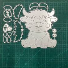 Highland Cattle Metal Die Cuts Layered Animal Embossing Template | Adorable Farm Animal Design, Layered Highland Calf Cattle Dies, Carbon Steel Cuts, Create Rustic Cards Paper Crafts Gifts - MC1491 - View 5