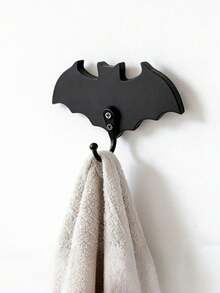 2pcs Halloween Black Bat Key Hooks, Wooden Creative Decorative Crafts - Multicolor - View 4