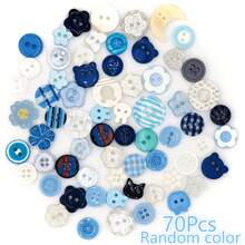 10/20/30/35/40/45/50/55/60/70Pcs Blue Button Assortment, Creative DIY Decorative Accessories, Flower, Star, Moon Shapes, Resin Material, Delicate And Easy To Use, Suitable For Clothing Modification, Greeting Card Decoration, Jewelry Making And More - Multiple Styles - View 21