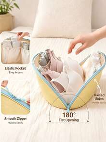 Multi-Grid Lingerie Storage Bag, Portable Travel Underwear Organizer, Socks Bra Sorting Pouch, Waterproof Fabric, Ideal For Short Trip - Multicolor - View 4