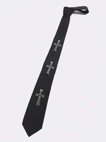 1 pieza colgante de cruz de estilo gótico desgastado en plata, accesorio de corbata de unicolor - Multicolor - Ver 5