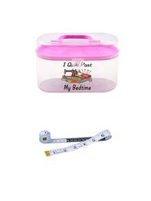 Handicraft And Sewing Tool Storage. Craft Storage Container Sewing Supplies Storage Rack Double-Wall Bucket Rotating Handle Gift Box Portable Basic Sewing Repair Kit. Sewing Tool Bag Tool Box, Sewing Box Needle Thread Tape Measure Scissors Thimble Tool Bag Tool, Suitable For Children, Adults, Travel, Home Repair (Pink). - Pink - View 12