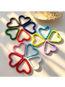 10pcs/Pack Painted Gourd Alloy Carabiner Spring Quick Release Buckle DIY Keychain Backpack Clip Business Gift Jewelry Accessory - Alloy Heart-shaped Carabiner - View 1