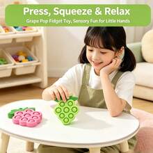 Grape Press Bubble Stress Relief Toy, Sensory Educational Toy, Baby Teething Toy, Small Fingertip Toy With Hanging Feature - Multicolor - View 5