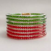 7pcs/Set Fashion Crystal Glitter Jelly Bracelets For Women, Lucky Symbol Buddhist Wristbands - Multicolor - View 13