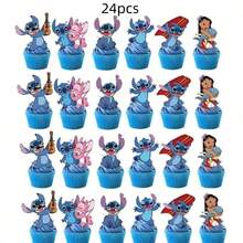Best Seller Recommended Dessert Decoration 41pcs Stitch Theme Banner Backdrop Large & Small Cake Toppers Cake Decor Set Birthday Cake Dessert Decoration - View 12