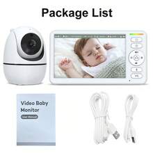 6.0 Inch Baby Monitor With 4x Zoom Camera, Wireless Video Monitoring Smart Baby Camera, Two-Way Audio, Night Vision Function - White - View 9