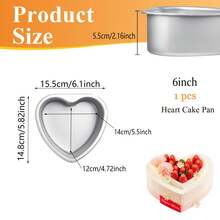 Heart Shaped Cake Pan With Removable Bottom, Nonstick Aluminum Cheesecake Mold, Mother's Day Birthday Wedding Bakeware - Silver - View 12