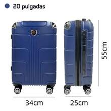 Set de 2 Piezas Maletas de Viaje 20 Pulgadas Equipaje de Cabina Antirrobo, Equipaje de Mano para Turismo Familiar, Viajes de Ocio y Viajes de Trabajo - Azul marino + Champaña - Ver 5
