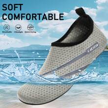 New Men's Quick-Dry Barefoot Slip-On Beach Shoes, Non-Slip Rubber Sole, Swimming Shoes, Beach Shoes, Yoga Shoes, Creek Shoes, Sandals, Outdoor Swimming Shoes, Diving Shoes, Non-Slip Lightweight Water Shoes, Snorkeling Shoes - Grey - View 2