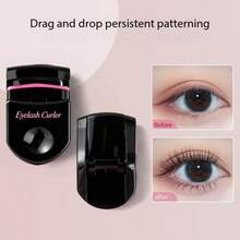 1pc Women's Eyelash Curler, Mini Wide-Angle Eyelash Curler Tool, Compact Pocket-Sized Elastic Rubber Pad Curler, Fits Eye Shape, Easy To Use, No Pinching, For Students, Light Makeup, Quick Date Makeup, Popular Affordable Makeup Tool, Eyelash Curler - Black - View 1