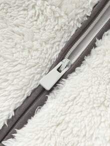 Balabala Baby Fleece Lined Winter Jacket, Thick And Warm, Suitable For Cold Weather - Grayish White - View 5