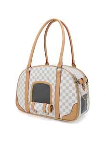 1pc Fashionable Pet Carrier Bag With Breathable Mesh, Small Animal Travel Bag, Spacious Interior, Equipped With Safety Buckle, Suitable For Cats, Puppies And Rabbits For Travel Or Vet Visits - Multicolor - View 12