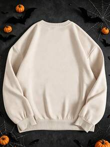 Leopard Checker Spooky , Halloween Ghost Neon , Cute Boo Ghost Coquette , Funny Halloween , Spooky Season - Khaki - View 2