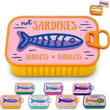 Creative Sardine Can Portable Jewelry Box, Fish Bone Necklace Anti-Tangle Storage Box, 1 Jewelry Box + 2 Fish Bones, Travel Mini Ring Earring Jewelry Organizer, Travel Jewelry Organizer Box, Portable Jewelry Storage Box, Suitable For Gift Or Personal Use, Travel Essential - Multicolor - View 2