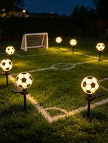 1pc Outdoor Solar Garden Decorative Light, Football Decorative Ground Stake LED Light, Christmas Halloween Football Ground Stake Landscape Light - Multicolor - View 6