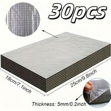 30pcs Self-Adhesive Heavy Duty Car Soundproofing & Heat Insulation Pads, Multi-Layer Peel-And-Stick Insulation For Car Doors, Engine Bay And Roof, High-Temperature Resistant Noise Reduction Pads, Easy Installation Without Tools - 30pcs-25*18cm - View 1