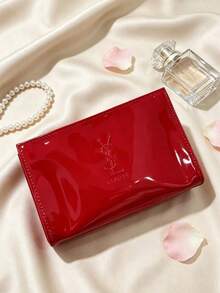 Yves Saint Laurent Red Makeup Bag Made Of High-Quality Fabric, Convenient For Storing Lipstick, Blush And Other Cosmetics, Perfect For Girls. - Red - View 8