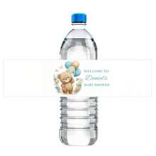 UNICCUT 30pcs Customized Cute Teddy Bear Water Bottle Label Stickers For Baby Shower, Baptism, Birthday, Christening, Personalized Gender Reveal - Multicolor - View 16