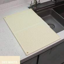 1pc Extra Large Kitchen Splash Guard Drying Mat - Heat Resistant 446°F/230°C, Non-Slip Countertop Mat With Drainage Holes, Suitable For Sink, Stove, Countertop Drying - Easy To Clean, Dishwasher , Space-Saving Design - Multicolor - View 14