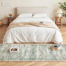 Alfombra de pasillo antideslizante para dormitorio, alfombra lavable con reverso de goma - Alfombra suave de pelo corto para cocina, lavandería, baño (61 x 244 cm, beige/marfil) - Amarillo - Ver 5