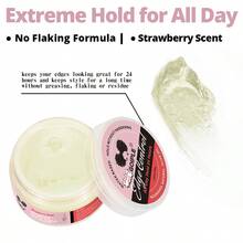 Goiple 80g Edge Control Wax, Strawberry Scent, Strong Hold Gel, Enriched With Moroccan Argan Oil And Olive Oil, Non-Greasy, No Flaking, No Residue, Long-Lasting Hold, Anti-Frizz, Professional Styling Gel, Suitable For Braiding, Set Includes Multi-Function Edge Control Brush With Replaceable Brush Head - Full Size - View 6