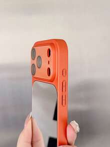 1 buah Casing Ponsel Cermin Kompatibel dengan iPhone 17 Pro Max, Casing Cermin Rias 17 Pro, Casing Personalisasi 16 Pro, Casing Premium 15 Pro, Casing Niche 14/13, dan Casing Minimalis 15 - Jeruk - View 3