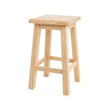 Natural Wood High Stool For Kitchen And Dining, Durable 30x30x48cm Square Bench, Versatile Seating For Home And Food Service In Light Wood Finish - Reddish Brown - View 9