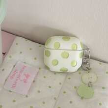 Fashion Creative Translucent Green Apple Pendant Earphone Case Compatible With Airpods 5th Gen New Cute Earphone Cover Apple Airpodspro 3 Protective Case Airpodspro 2/Pro Korean Style Earphone Case 3 Girls Earphone Case 1/2 Protective Cover Spring/Summer Earphone Case Birthday Gift Holiday Gift - Green - View 5