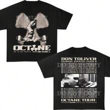 Don Toliver Octane Tour Graphic Tee Hip Hop2 Streetwear - 黑色 - 查看 1