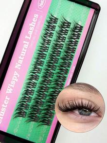 Cross Texture Cluster Natural Lashes Soft Wispy Individual Segmented False Eyelashes Reusable DIY Home Lash Clusters - View 4