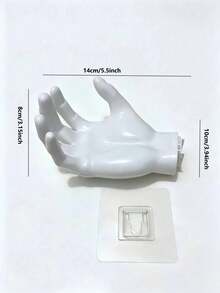 1pc Hand-Shaped Wall Mount Jewelry Holder, Creative Palm Design Soap Dish, Suitable For Bathroom, Bedroom, Vanity - Multicolor - View 4