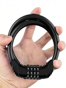 1pc Bicycle Lock Anti-Theft Lock 4-Digit Combination Lock Mountain Bike Extended Steel Cable Lock Electric Bike Lock Bicycle Lock Ring Lock - Multicolor - View 2