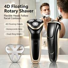 WEEME 1pc Men's Electric Shaver, Cordless Rotating Shaving Tool, USB Charging - Equipped With LED Intelligent Digital Display, Portable Electric Shaving Razor, Suitable For Travel And Daily Shaving. - Champagne Gold - View 2