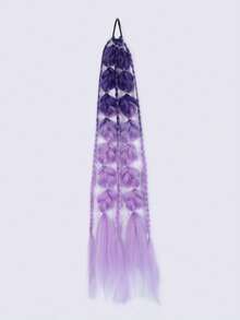 Ombre Gradient Bubble Braids Ponytail Hair Extension, Thin Side Braided Lantern Braid, Y2K Rave Festival Fake Hair Pieces With Elastic Hair Tie - Multicolor - View 18