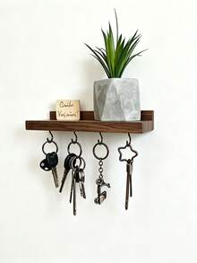 Floating Wooden Frame With Hooks | Handmade Entryway Storage Rack Suitable For Living Room Kitchen Hallway Wall-Mounted Storage Rack Display Shelf Organizer Decorative Storage Rack - View 13