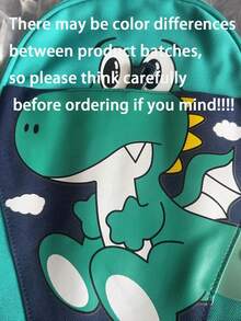 1 pieza Mochila con estampado de dibujos animados, posición de estampado aleatoria - Verde - Ver 4