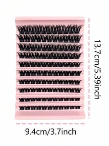 Hinarin 120片 D捲度 8-16mm 混長蓬鬆自然感接睫毛套組，DIY可重複使用睫毛簇，單片假睫毛簇，適合多種妝容造型 - D - 查看 9