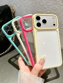 KOOLIFE 1pc Fashion Transparent Water Green Magnetic Hard PC TPU Protective Case, Built-In Air Cushion Protection, Anti-Scratch Raised Camera Protection Frame, Daily Commute Essential, Compatible With Iphone 17/16/15 Pro Max - Yellow - View 5