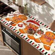 1pc Christmas Dish Drying Mat, Coffee Machine Mat, Christmas Gingerbread Man Pattern Dish Drying Mat, Absorbent Quick-Dry Table Protector, Christmas Holiday Table Mat, Kitchen Countertop Non-Slip Drainage Mat, Holiday Atmosphere Decorative Mat Home Gift, Desktop Decoration - XYLSD-855 - View 7