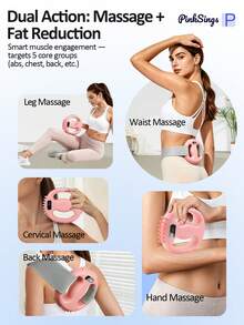 PinkSings Fascia Ring Massager, 12-Speed Adjustable Vibration, Home Fitness Use | Multi-Function Full Body Fascia Ring With Waist Belt, Portable Wireless Massager For Abdomen, Thighs, Arms - Multicolor - View 10